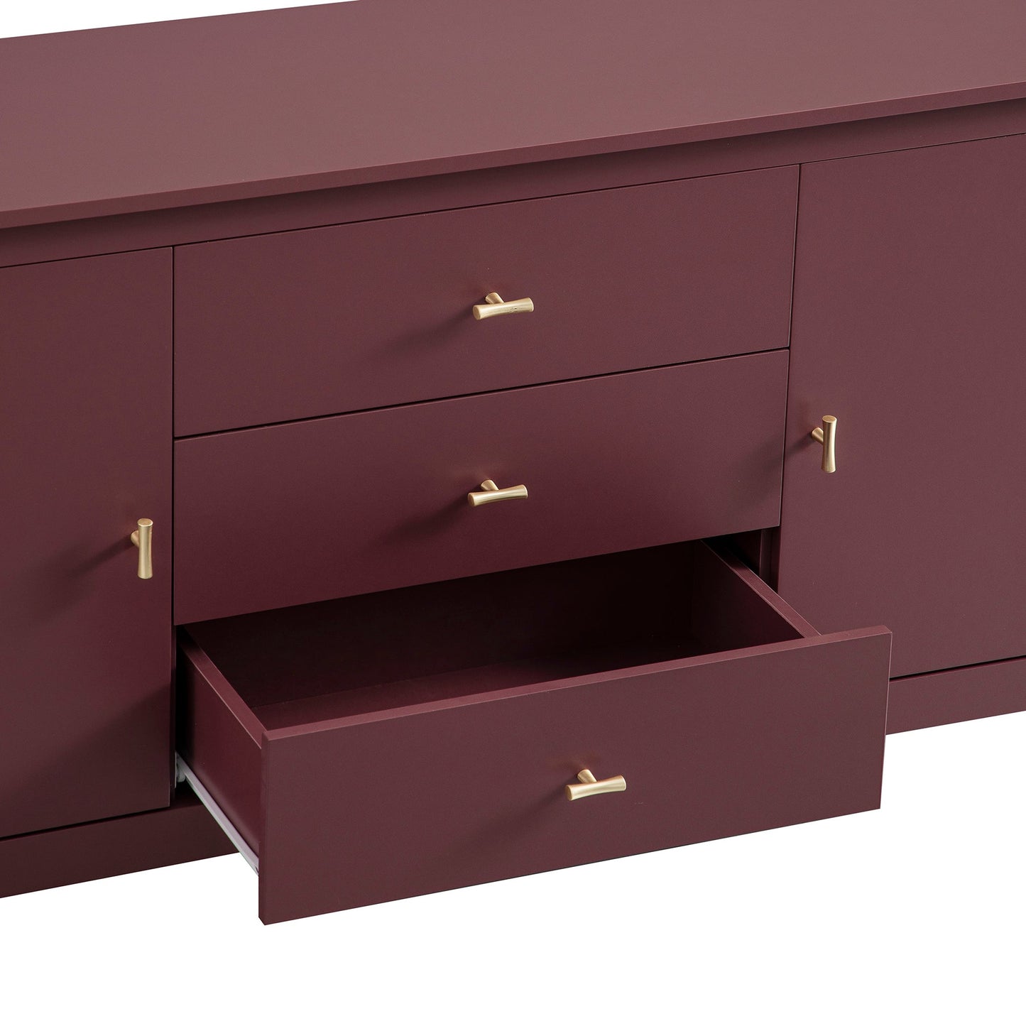 Buffet large Oakham avec tiroirs, cerisier sauvage