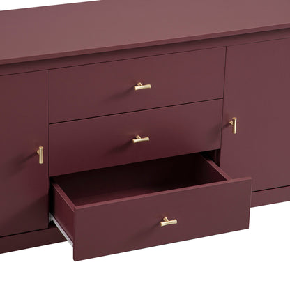 Buffet large Oakham avec tiroirs, cerisier sauvage