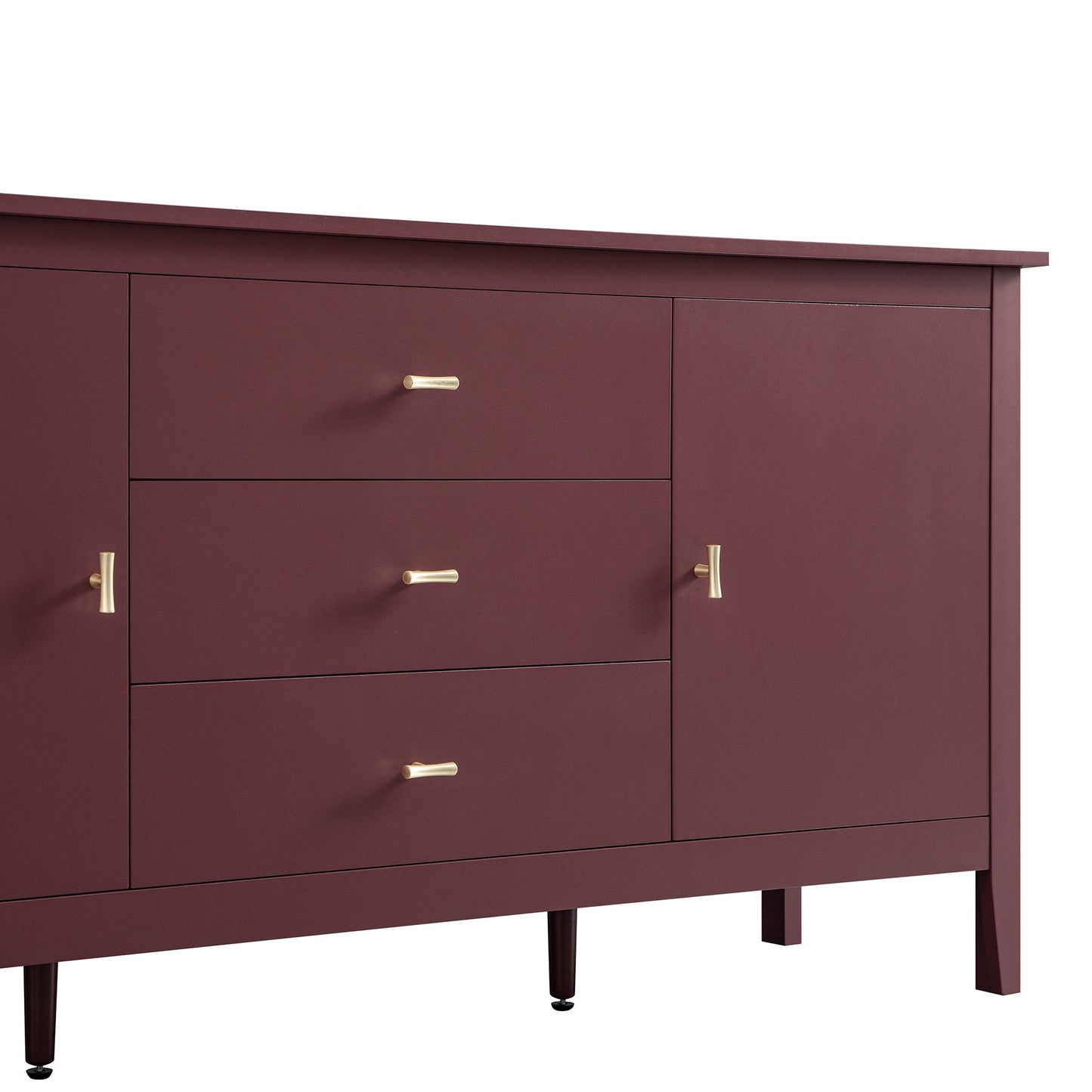 Buffet large Oakham avec tiroirs, cerisier sauvage