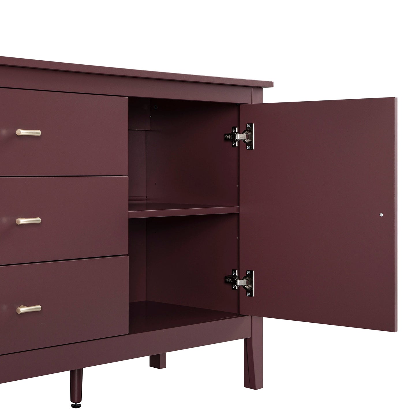 Buffet large Oakham avec tiroirs, cerisier sauvage