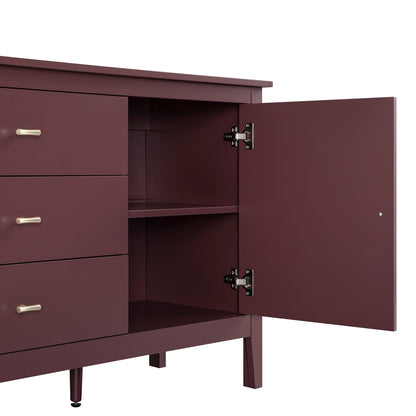Buffet large Oakham avec tiroirs, cerisier sauvage