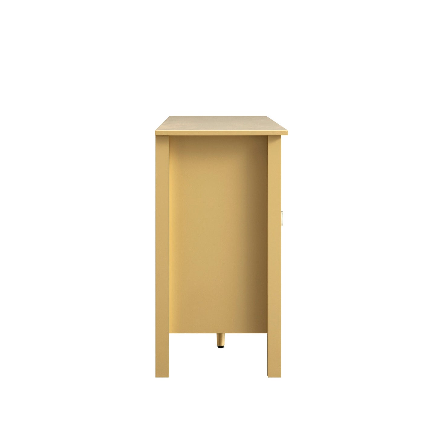 Buffet large Oakham avec tiroirs, rotin jaune