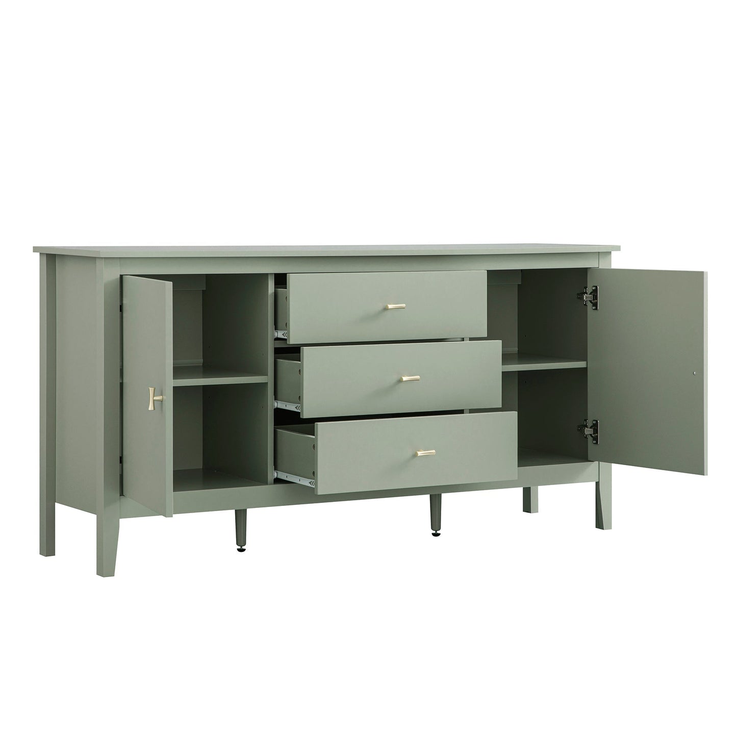 Buffet large Oakham avec tiroirs, sauge du désert