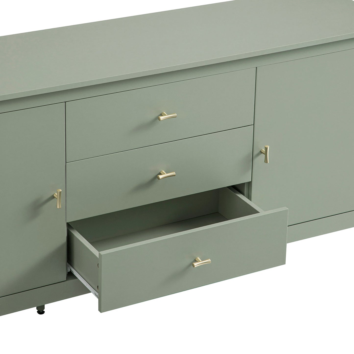 Buffet large Oakham avec tiroirs, sauge du désert