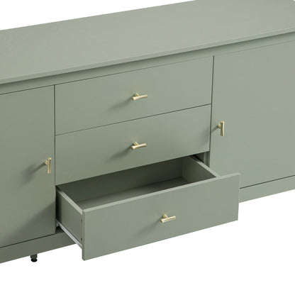 Buffet large Oakham avec tiroirs, sauge du désert
