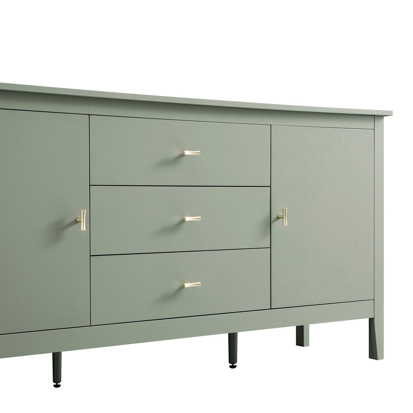 Buffet large Oakham avec tiroirs, sauge du désert