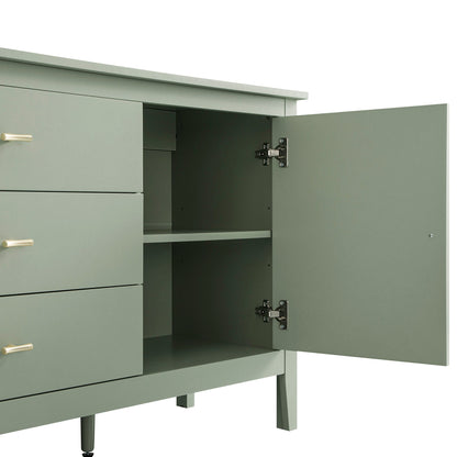 Buffet large Oakham avec tiroirs, sauge du désert