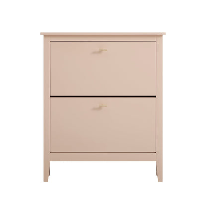 Meuble à chaussures à 2 niveaux Oakham, rose nude