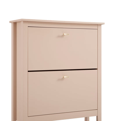 Meuble à chaussures à 2 niveaux Oakham, rose nude