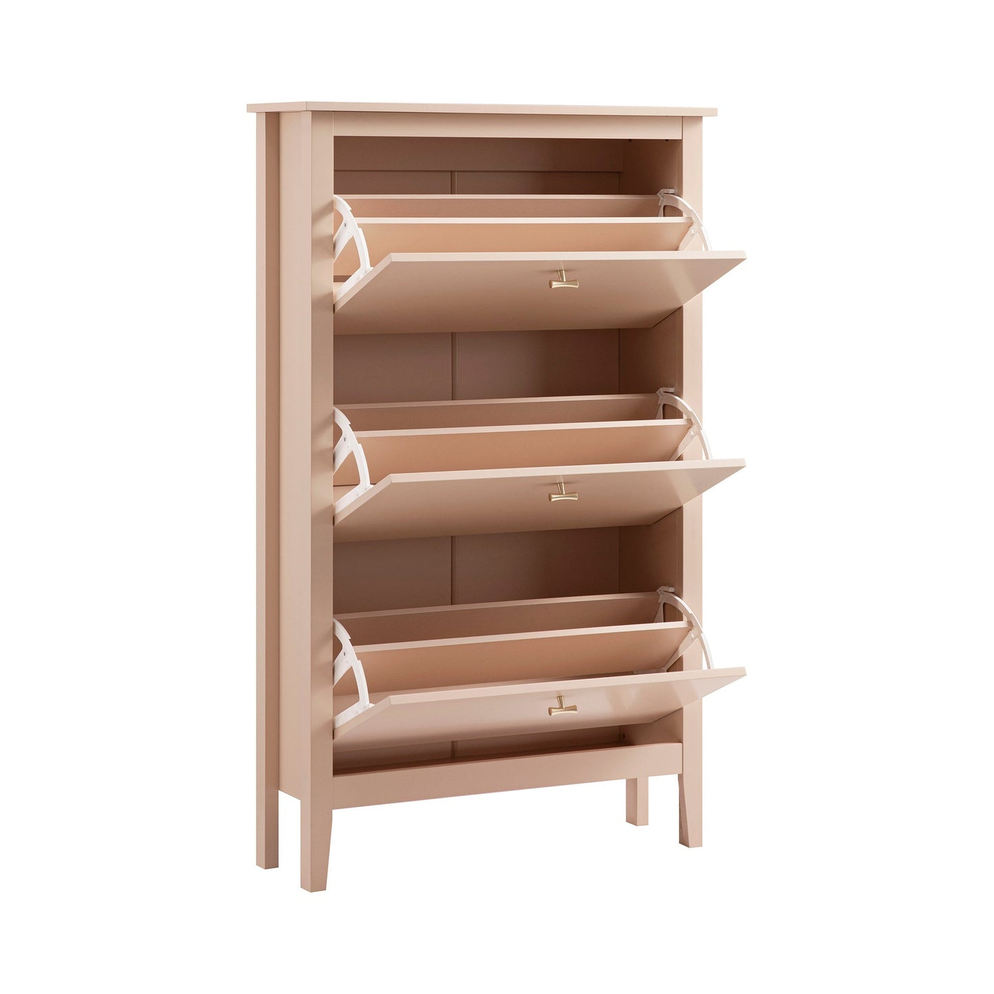 Meuble à chaussures à 3 niveaux Oakham, rose nude