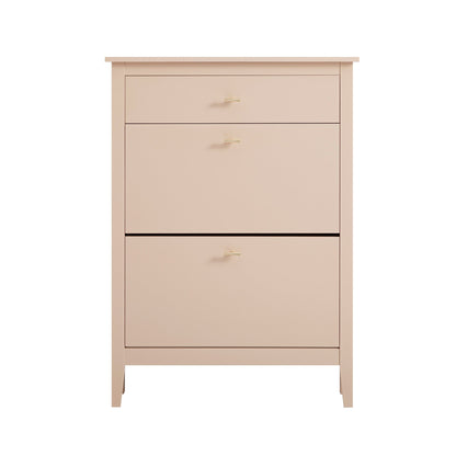 Meuble à chaussures Oakham à 2 niveaux avec tiroir supérieur, rose nude