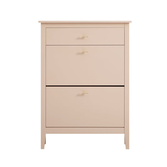 Meuble à chaussures Oakham à 2 niveaux avec tiroir supérieur, rose nude