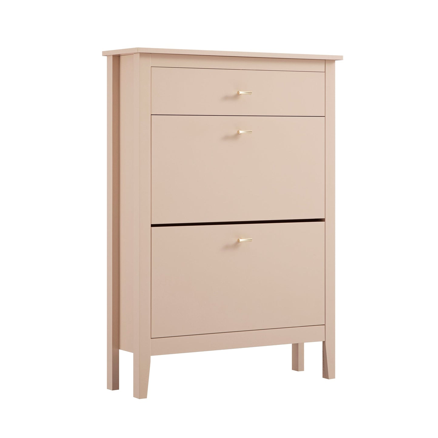 Meuble à chaussures Oakham à 2 niveaux avec tiroir supérieur, rose nude
