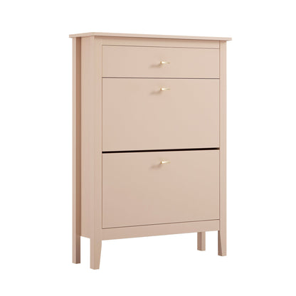 Meuble à chaussures Oakham à 2 niveaux avec tiroir supérieur, rose nude