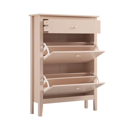Meuble à chaussures Oakham à 2 niveaux avec tiroir supérieur, rose nude