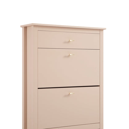 Meuble à chaussures Oakham à 2 niveaux avec tiroir supérieur, rose nude