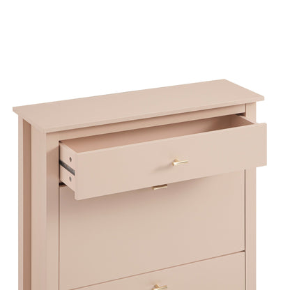 Meuble à chaussures Oakham à 2 niveaux avec tiroir supérieur, rose nude