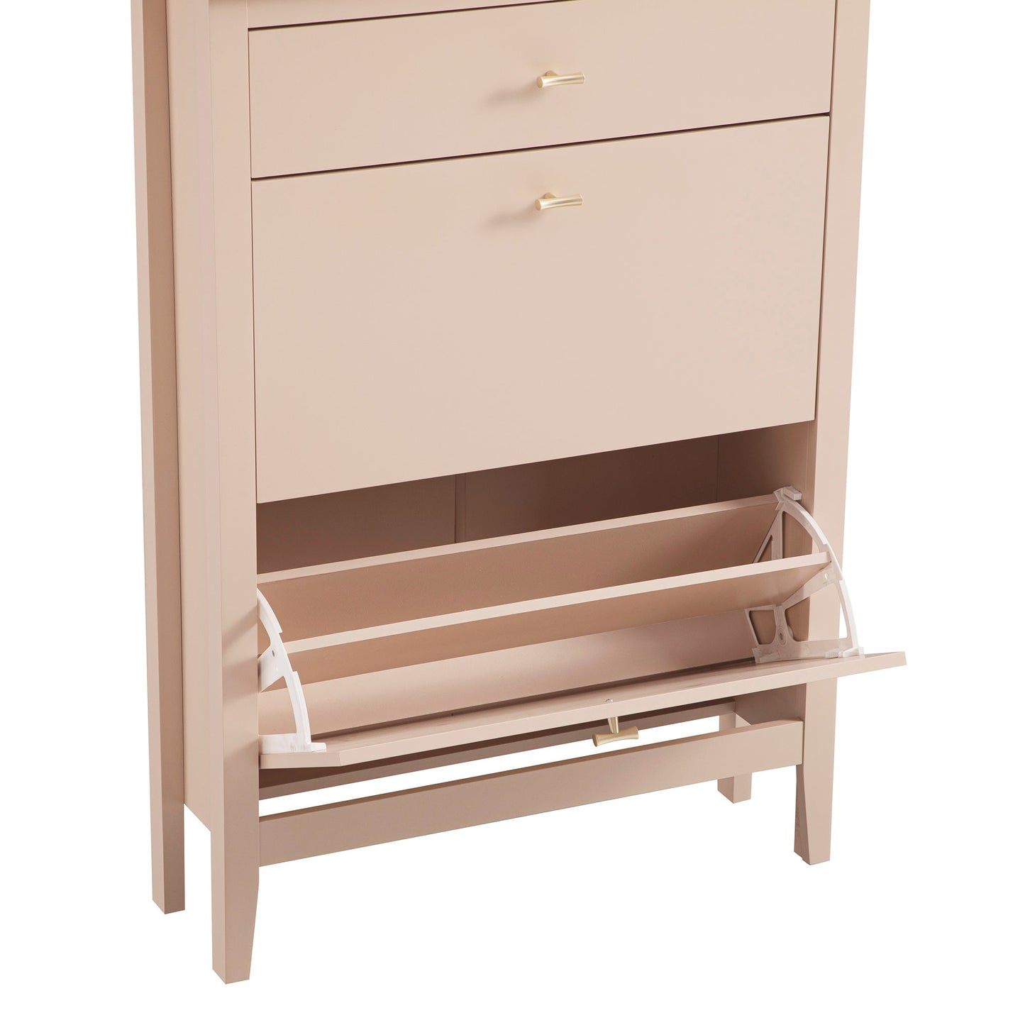 Meuble à chaussures Oakham à 2 niveaux avec tiroir supérieur, rose nude