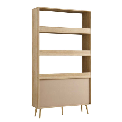 Bibliothèque en rotin tressé Frances avec portes, naturel