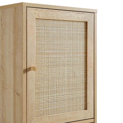 Meuble de salle de bain haut en rotin tressé Frances, naturel