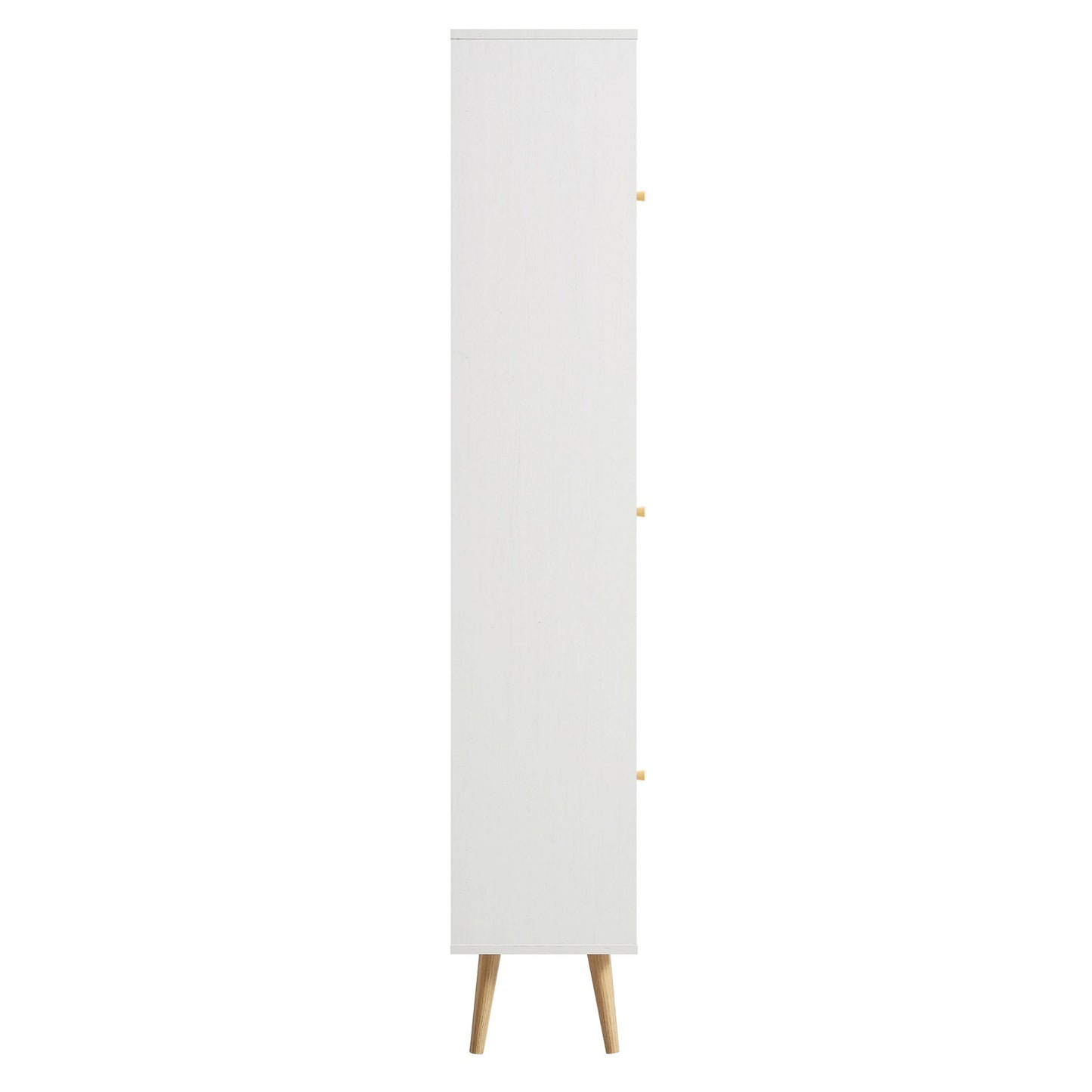 Meuble de salle de bain haut en rotin tressé Frances, blanc