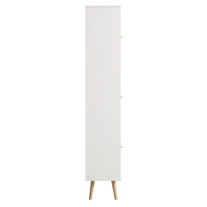 Meuble de salle de bain haut en rotin tressé Frances, blanc