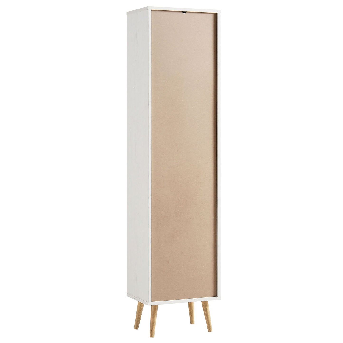Meuble de salle de bain haut en rotin tressé Frances, blanc