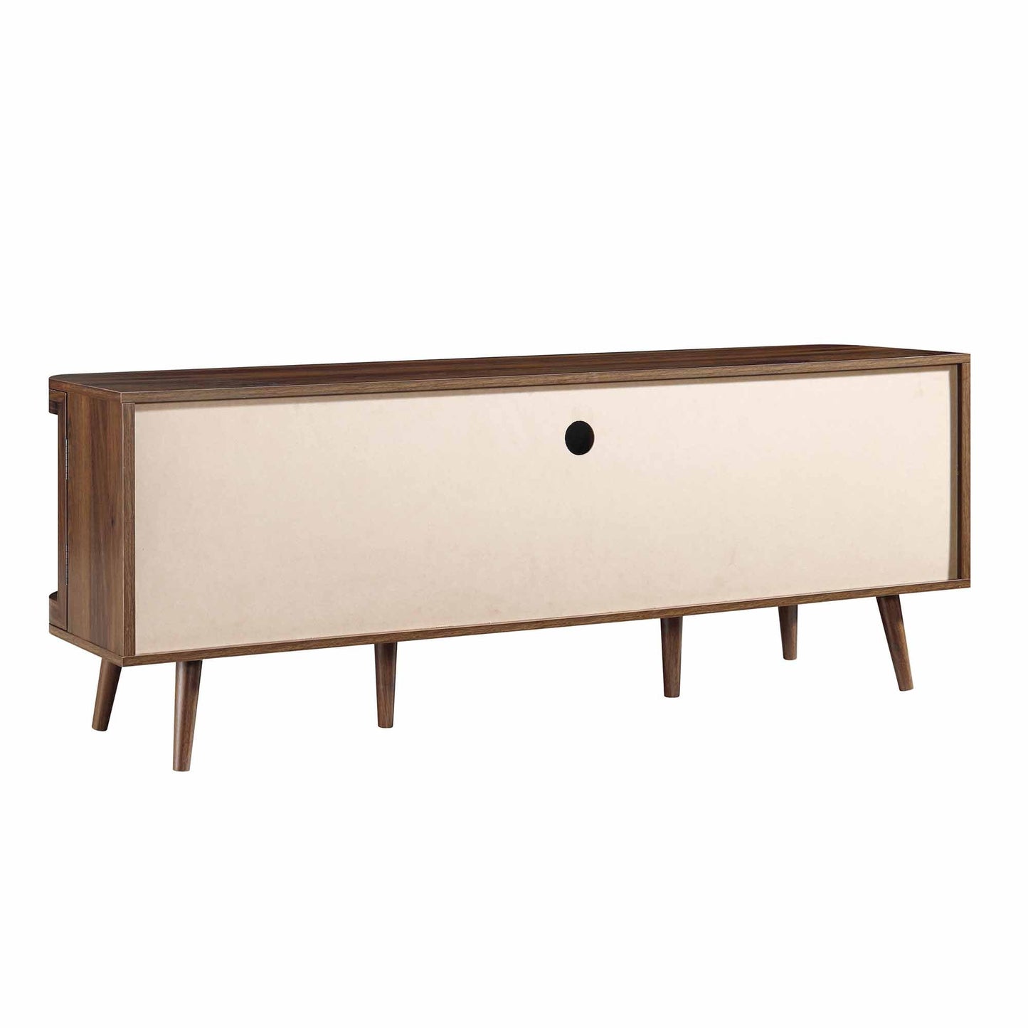 Meuble TV Izzy Curved Rattan 59, noyer