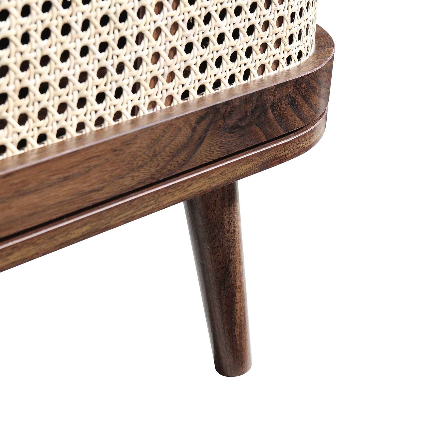 Meuble TV Izzy Curved Rattan 59, noyer