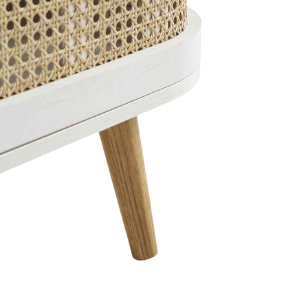 Meuble TV Izzy Curved Rattan 59, blanc