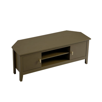 Oakham 47 Wide Corner Media Unit, Olive Grove