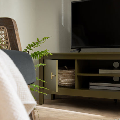 Oakham 47 Wide Corner Media Unit, Olive Grove