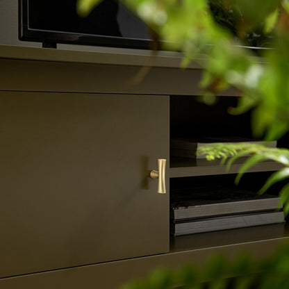 Oakham 47 Wide Corner Media Unit, Olive Grove