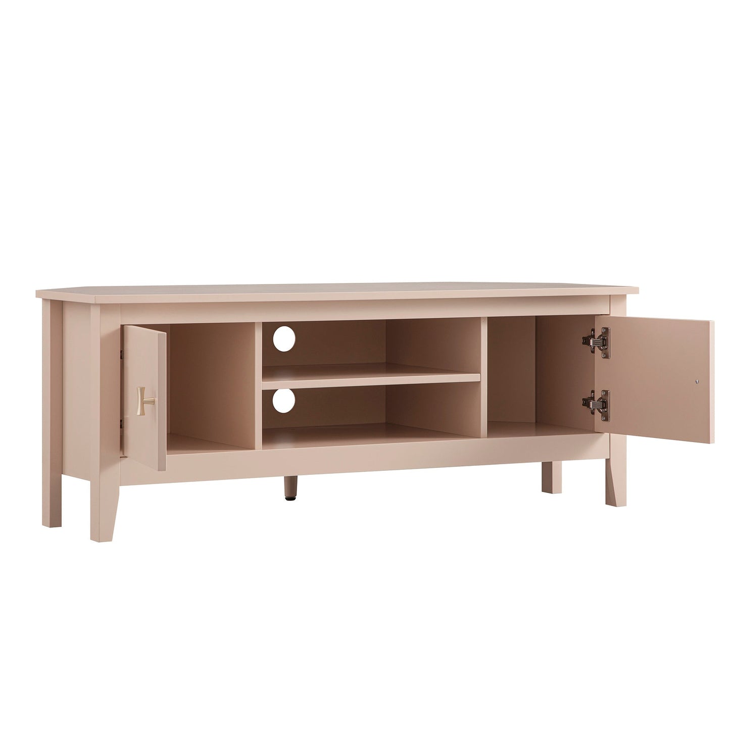 Meuble multimédia d'angle large Oakham 47, rose nude
