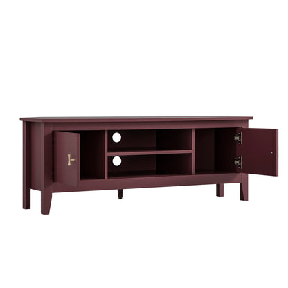 Meuble multimédia d'angle large Oakham 47, cerisier sauvage