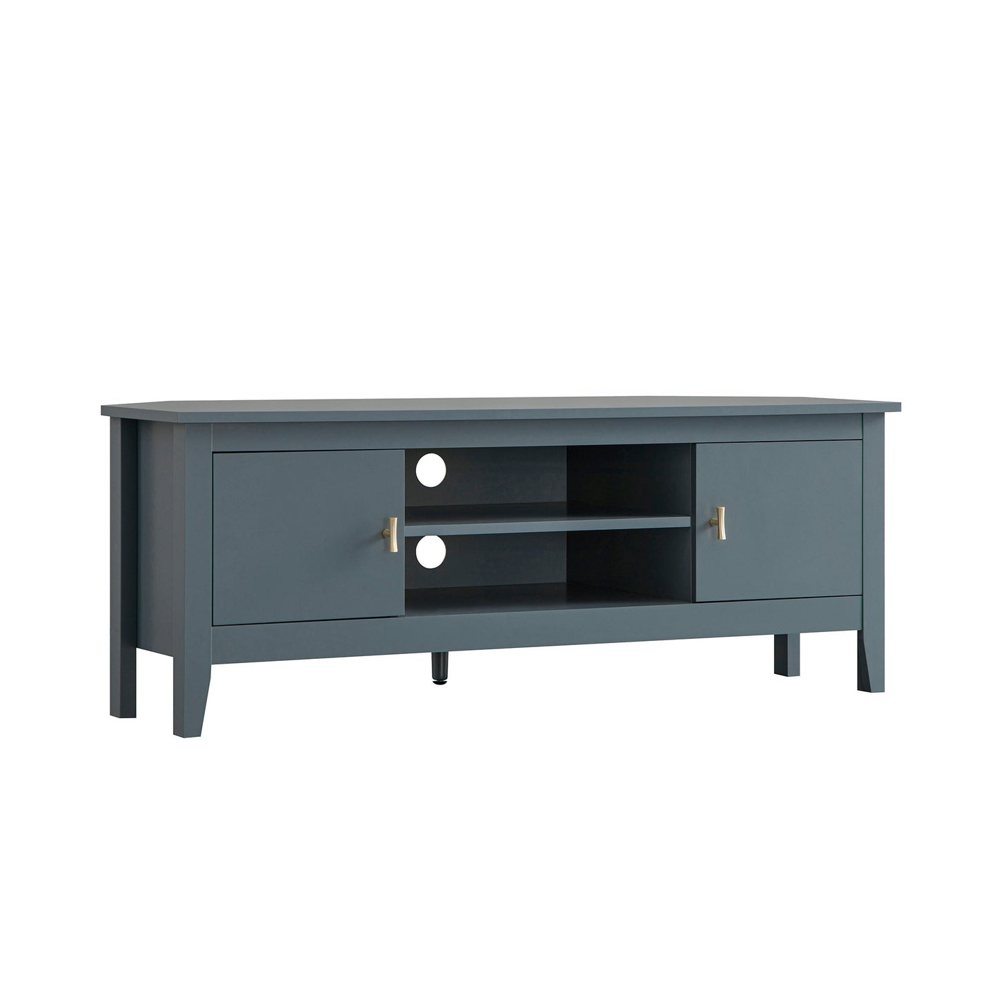 Meuble multimédia d'angle large Oakham 47, bleu orageux