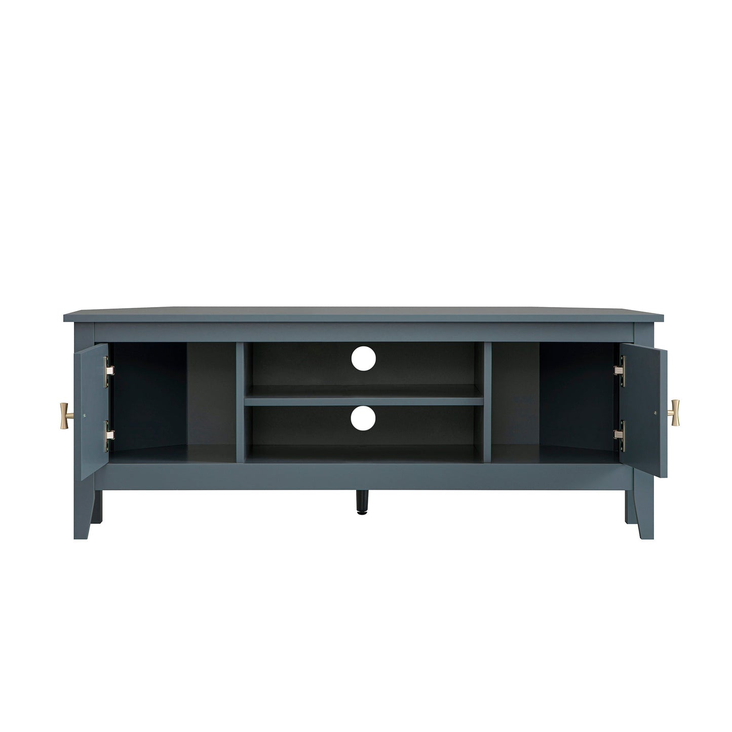 Meuble multimédia d'angle large Oakham 47, bleu orageux