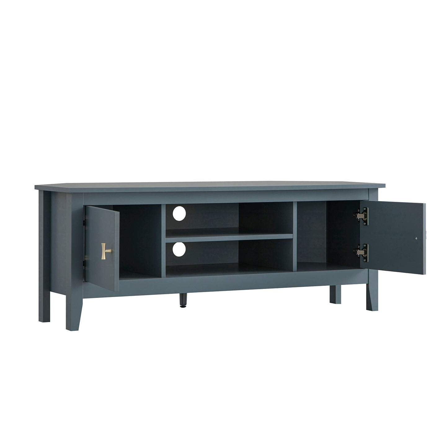 Meuble multimédia d'angle large Oakham 47, bleu orageux
