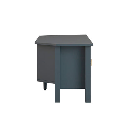 Meuble multimédia d'angle large Oakham 47, bleu orageux