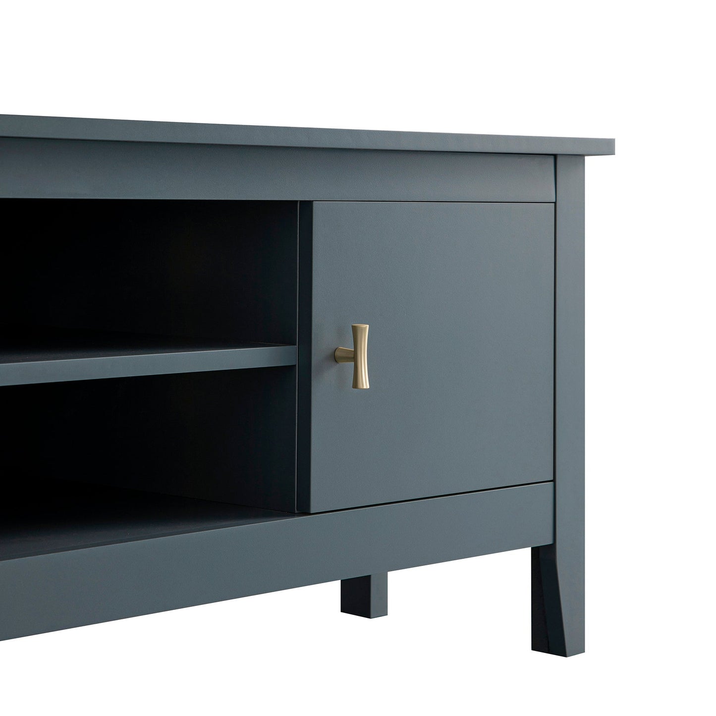 Meuble multimédia d'angle large Oakham 47, bleu orageux