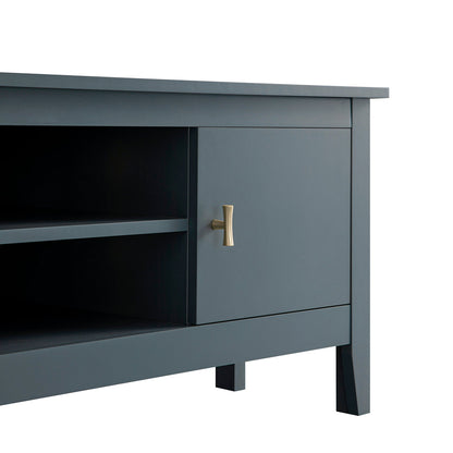 Meuble multimédia d'angle large Oakham 47, bleu orageux