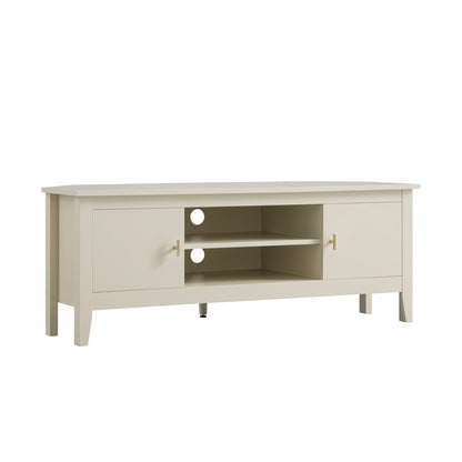 Meuble multimédia d'angle large Oakham 47, blanc ombré