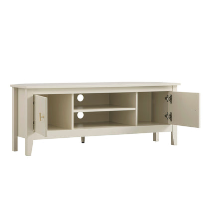 Meuble multimédia d'angle large Oakham 47, blanc ombré
