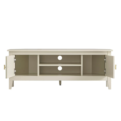 Meuble multimédia d'angle large Oakham 47, blanc ombré