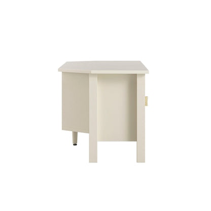 Meuble multimédia d'angle large Oakham 47, blanc ombré