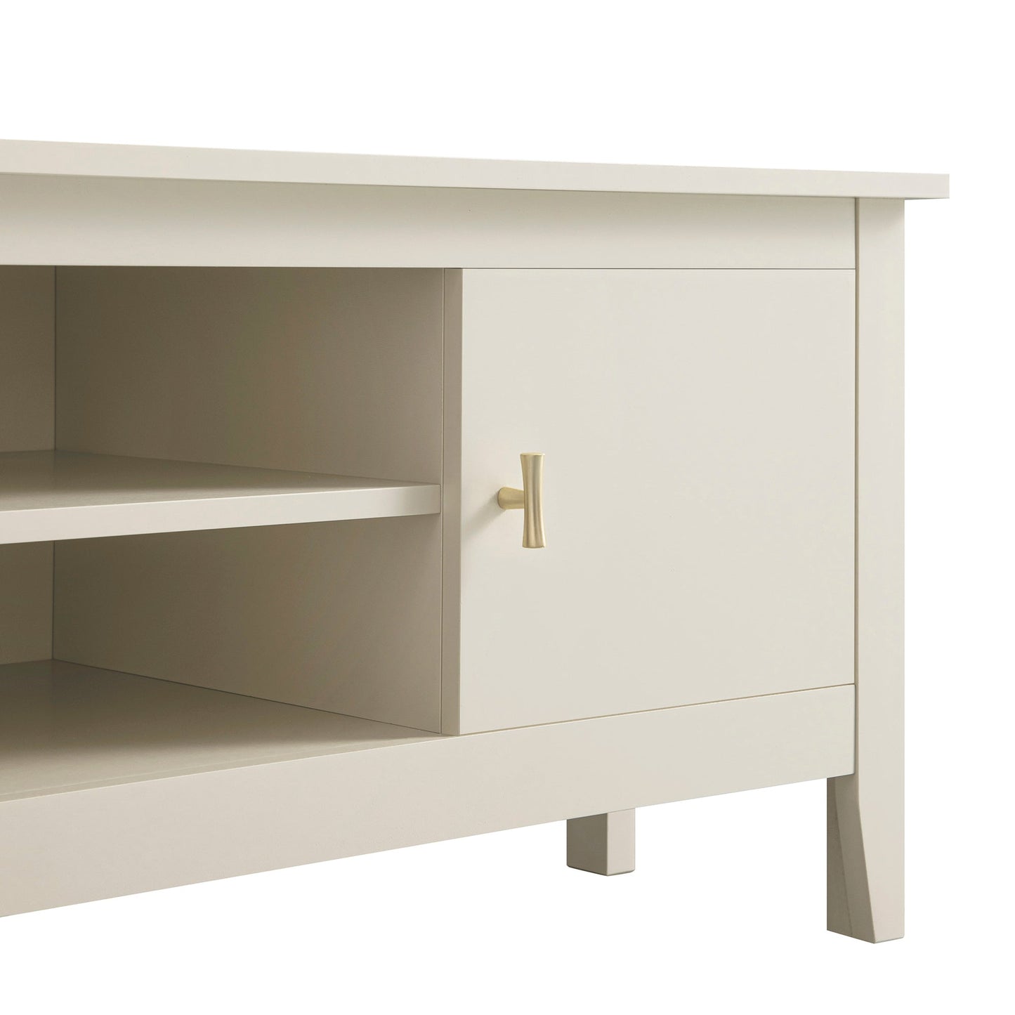 Meuble multimédia d'angle large Oakham 47, blanc ombré