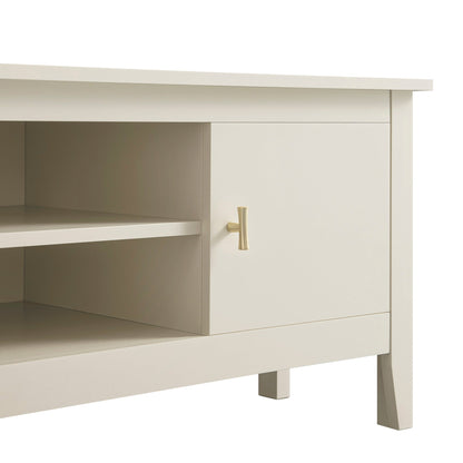 Meuble multimédia d'angle large Oakham 47, blanc ombré