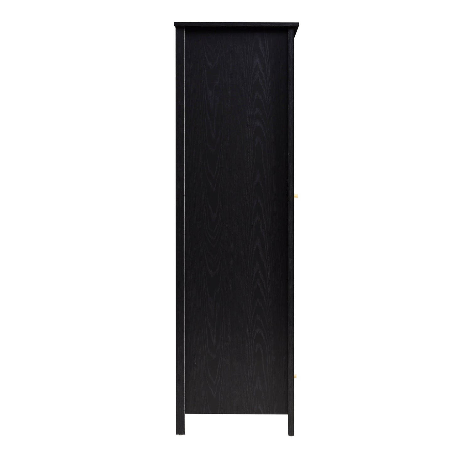 Armoire double en rotin Frances avec 1 tiroir, noir