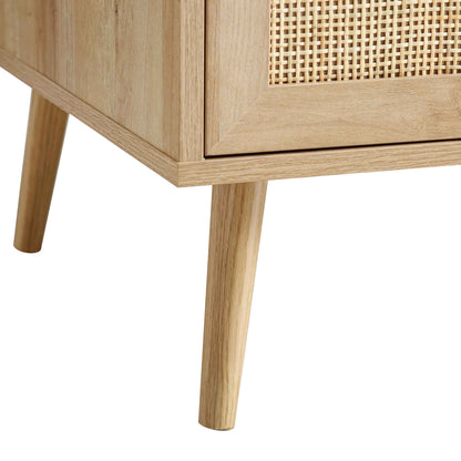 Armoire double compacte en rotin tressé Frances, naturel
