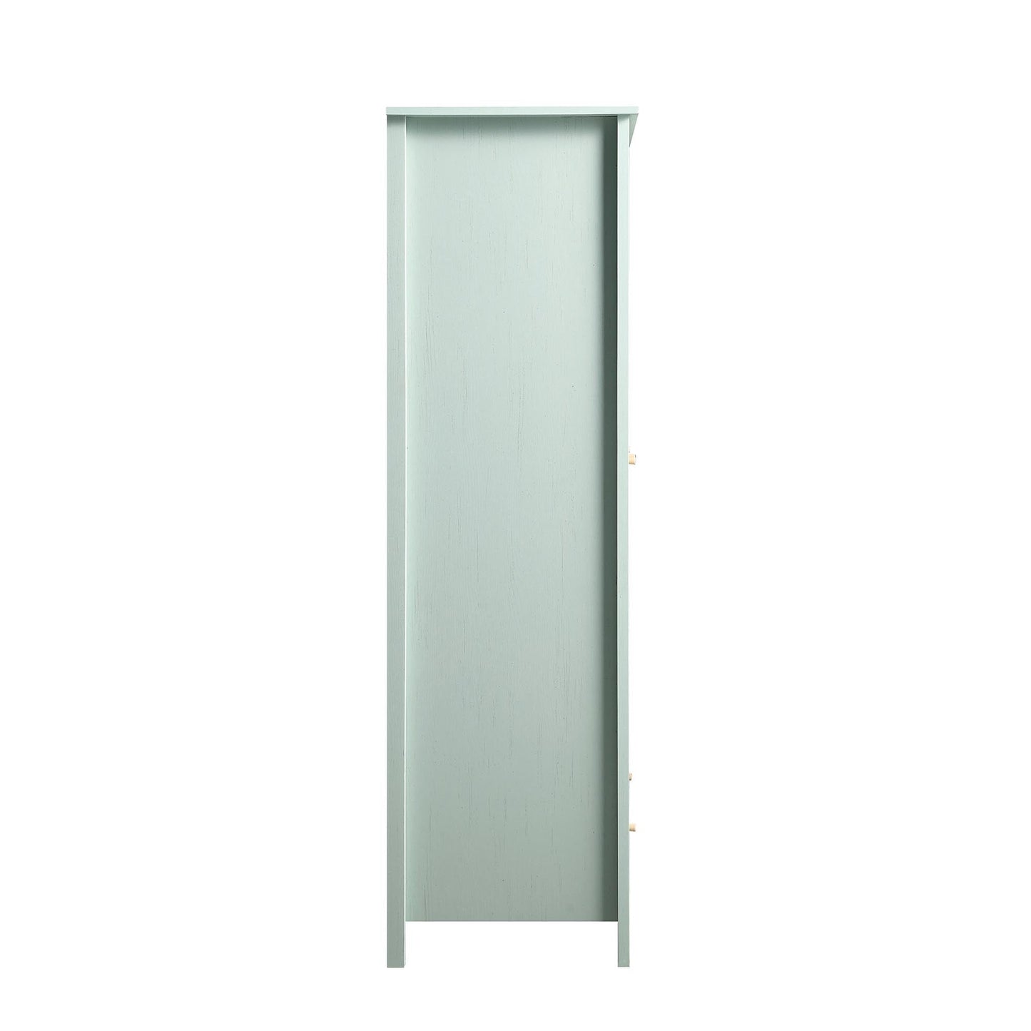 Armoire triple en rotin Frances avec 2 tiroirs, menthe